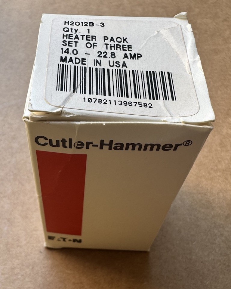 CUTLER HAMMER H2012B-3 FREEDOM SERIES 14.0-22.8AMP HEATER (BOX OF 3)