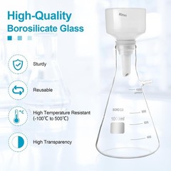 1000ml Buchner Funnel Flask Kit with Hand Pump Vacuum Lab Filters kit Optional