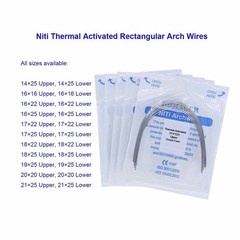 30×Dental Orthodontic Niti Thermal Activated Rectangular Arch Wires 17×25 Upper