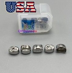 5x Dental Kids Primary Molar Crowns Stainless Steel Pediatric crown 48 Sizes USA
