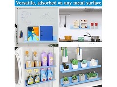 DTUQYX Magnetic Book Shelf for Whiteboard 2-Pack, Blue 17″l * 2.36″w * 2.36″h