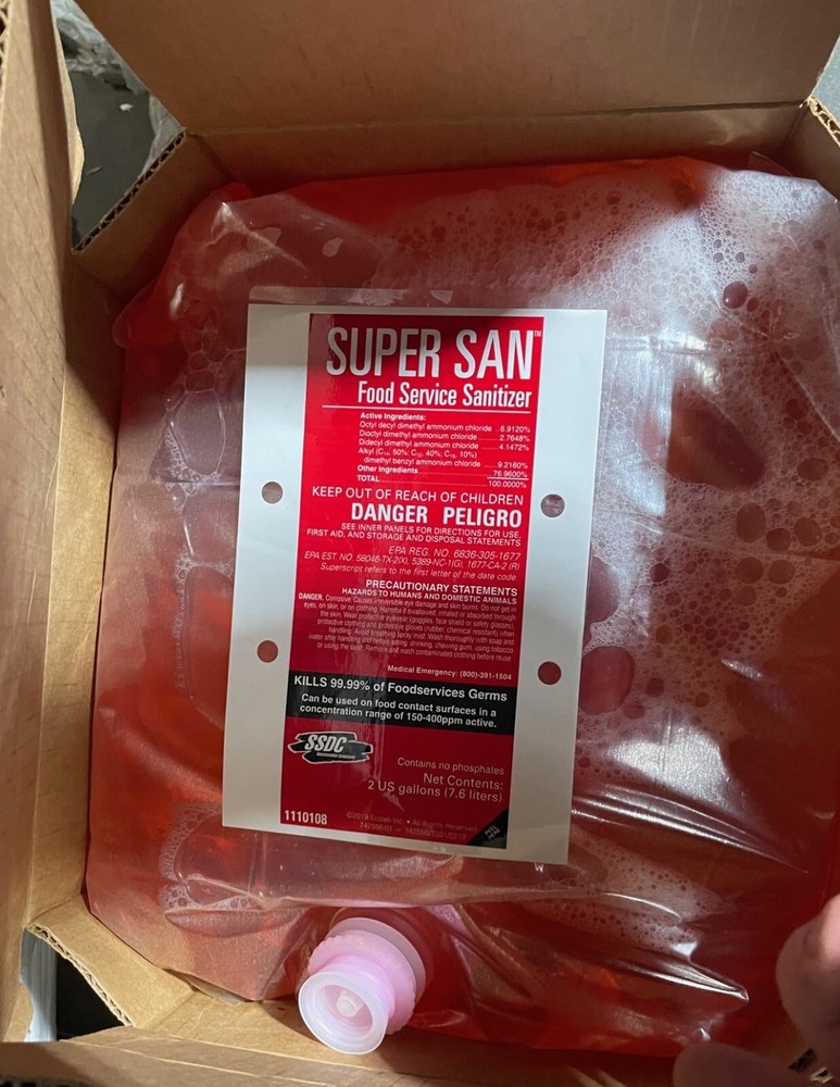 SSDC Ecolab Super San Food Service Sanitizer, 4 Gallons, 1110108 USA SuperSan