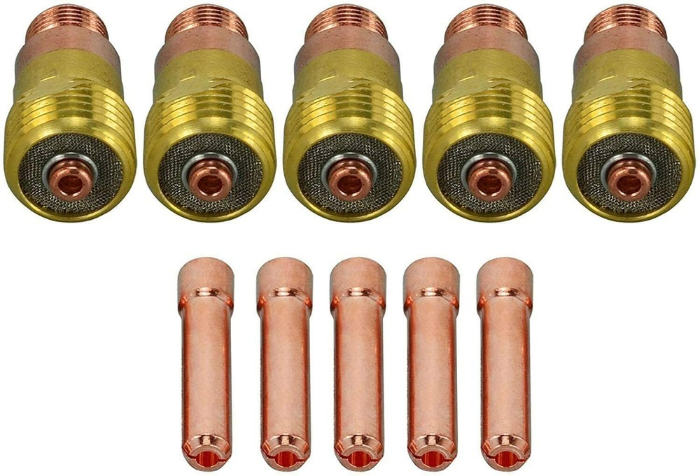TIG Stubby Gas Lens 17GL116 1/16” & ?1.6mm 10N23S Kit Fit WP 17 18 26 TIG 10pk