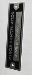 2 fasteners incl. Personalized restoration NUMBER PLATE DATA TAG Heavy Duty USA