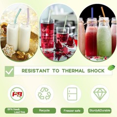 Bokon 24 Pcs Glass Reusable 8”x about 0.3 x 7.9 inches/ 8 x 200 mm, 6 Colors