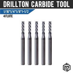 5 PCS 1/16″ 4 Flute 1-1/2″ Overall Length Carbide End Mill -AlTiN Coated USA