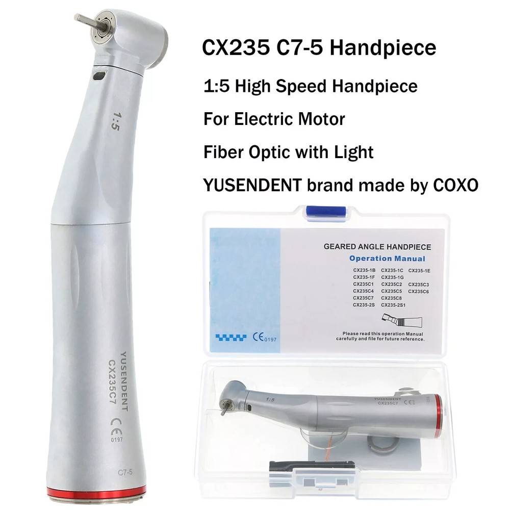 Electric Handpiece Dental 1:1 1:5 Fiber Optic Contra Angle 45° Surgical NSK type