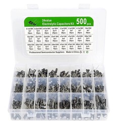 500PCS Electrolytic Capacitor Kit 24 Values 0.1uF-1000uF 10V-50V