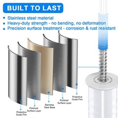 Long Handle Stretch Wrap Dispenser 50“ Pallet Film Pole Fits 2″-3″ & 6″-20″ Core