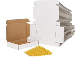 6x4x1 Shipping Boxes Set of 100 – White Corrugated Mailer Boxes