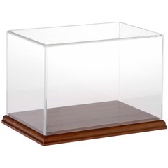 Plymor Clear Acrylic Display Case with Hardwood Base, 9″ W x 6″ D x 6″ H