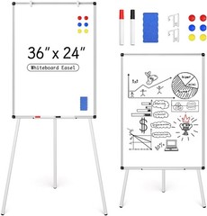 Magnetic Whiteboard W/ Stand Dry Erase Adjustable Tripod White Board 36″ x 24″