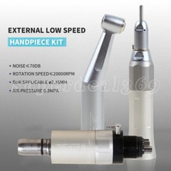Dental Low Speed Handpiece Push Contra Angle Straight Air Motor 4/2Hole /Kit YX