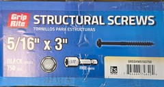 Grip-Rite Grip Rite Structural Screws Black – 5/16″ x 3″ – 750 COUNT