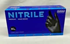 *Case of 10 Boxes* Safeko Black Nitrile Premium Exam Glove XL