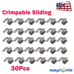 30Pc Easyinsmile Dental Orthodontic Crimpable Hook Sliding Stainless Steel Hooks