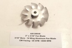 AIR DRIVE 2″ x 3/16″ Fan Blade – 3/16″ Bore – 10 Wing Aluminum Fan Blade – CW –
