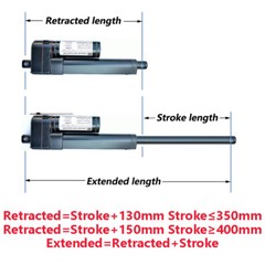 800N 12V Linear Actuator Motor Fast Speed 20mm/s Stroke 2″~40″ 176lbs Waterproof