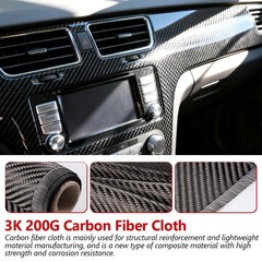 150cm x 7.9″ Carbon Fiber Fabric Roll Pure Fabric Carbon Fiber Sheet 2 x 2 Twill