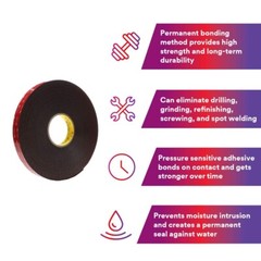 3M VHB Double Sided Foam Adhesive Tape 5952 Automotive Mounting 1/2″ x 36 yd