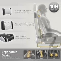 Ergonomic Gaming Chair with Footrest, Computer Chair with Headrest, Office Chair