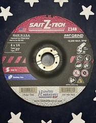United Abrasives 6” ZTECH Z24R High Performance Grinding Wheel 1/4”x5/8-11 22613