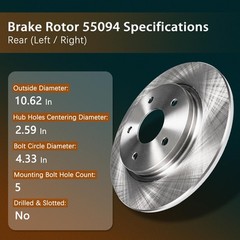 11.65″ Front 10.63″ Rear Brake Rotors for Chevy HHR Cobalt Malibu 2004-2012