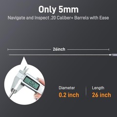 26-inch Rigid Rifle Borescope with 0.2-inch Diameter Probe & 6 LEDs