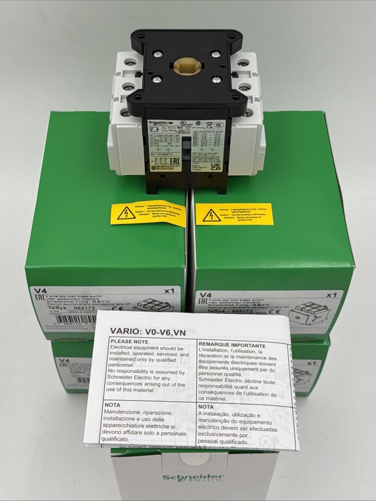 SCHNEIDER V4 TESYS VARIO 055172 LOAD BREAK SWITCH 3 POLE ISOLATOR 80A