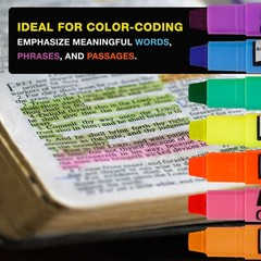 12 Bible Safe Gel Highlighters, 6 Bright Neon Yellow, 6 Colors Pink, Green, Blue