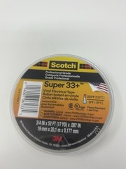 Scotch 3M 06133 Super 33+ Vinyl Electrical Tape Black 52ft 100 Rolls Bulk Case