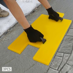 3PCS Manual Yellow Concrete Stamping Molds Stackable Concrete Stone Texture Mats