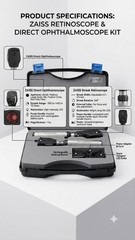 led Retina Focus Diagnostic Set Direct Ophthalmoscope & Streak Retinoscope