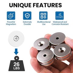 1.26 inch x 0.2 inch Neodymium Disc Countersunk Hole Magnets, Rare Earth Cabi…