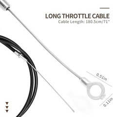 71 Heavy Duty Throttle Cable with 63″ Inner Wire Replacement Total length 71inch
