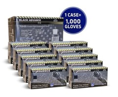 6 Mil Advance Black Nitrile Exam Gloves Powder Latex Free Case 1000 PCS Large