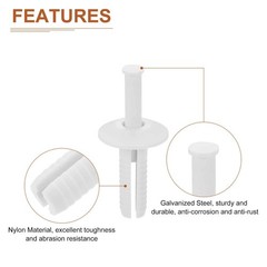 DTGN 1/4″ x 3/4″ (D x L) Nylon Drywall Rivets -50Pack – x 3/4″, White