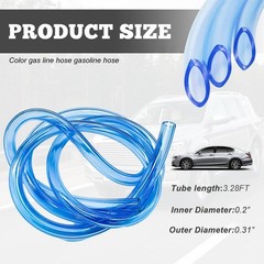 Flexible 0.2 Inch Silicone Gas Line Hose, 3.28 Feet Universal Blue Color: Blue