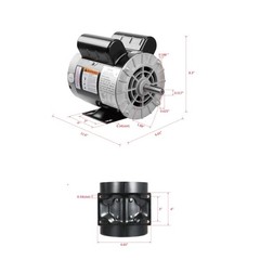 VEVOR 5HP SPL Air Compressor Electric Motor, 230V 17.6Amps, 56 Frame 3450RPM, 5/