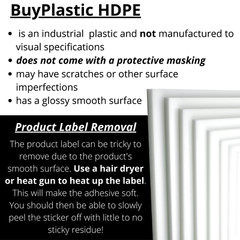 BuyPlastic Natural White HDPE Plastic Sheet 3/4″ x 6″ x 6″
