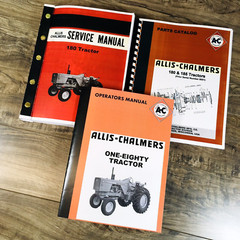 Allis Chalmers 180 Tractor Service Manual Parts Operators Owners S/N 0-8001