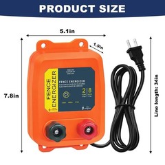 Easy Plug-In Electric Fence Charger – 2-Mile , Ideal for Livestock Safety