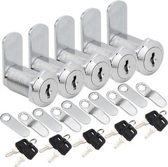 2/5/10 Pcs 5/8″ 1″ 1 1/8″ Cabinet RV Cam Locks Keyed Alike Secure Drawer File