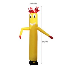 Yellow 10ft Inflatable Wacky Waving Flailing Arms Tube Man Dancing Air Puppet