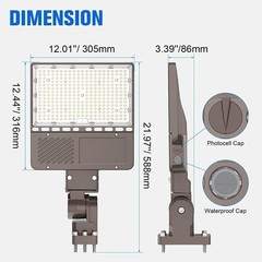 150W LED Parking Lot Light with Photocell, Outdoor Commercial Shoebox Pole Light