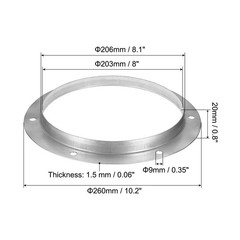 Patikil 8 Duct Connector Flange 2 Pack Metal Straight Pipe Exhaust Flange Duct