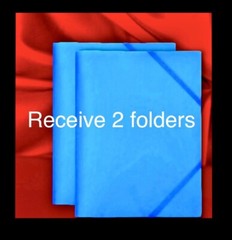 2pk Pen + Gear 3-Flap File Folder, 2 Elastic Straps, 1.25” Large Capacity BLUE
