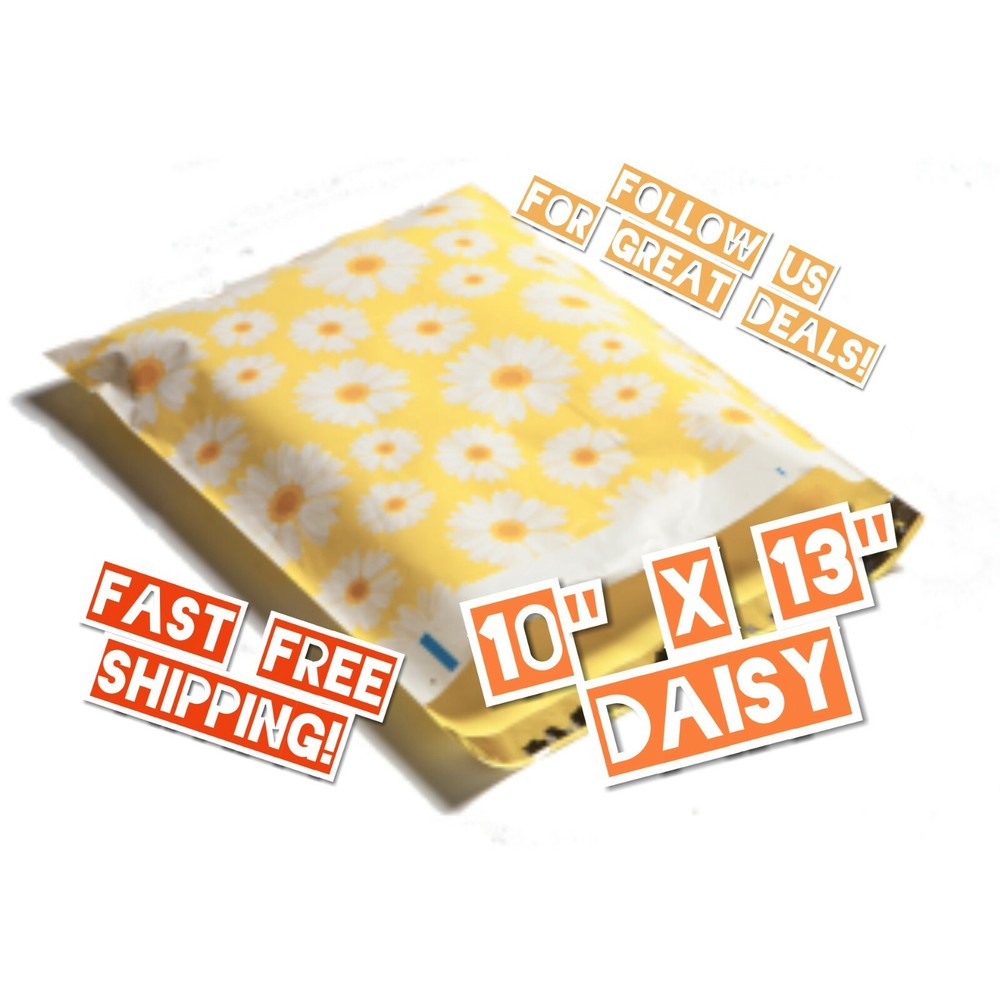 uPaknShip 10×13 Daisy Designer Poly Mailers – Shipping Envelopes
