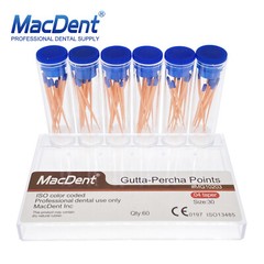 60/120pcs Dental Gutta Percha Points Full Taper 0.02/0.04/0.06 Size 15-40 45-80