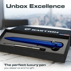 BASTION Bolt Action Pen | Aluminum Blue | Durable Professional Ballpoint Pen